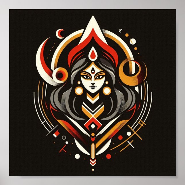 Divine Energy - Abstrakt Durga | Fraoula Poster (Framsidan)