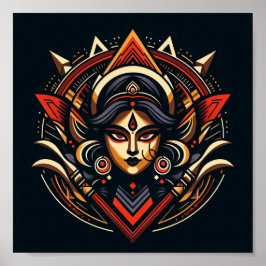 Divine Energy - Abstrakt Durga Poster