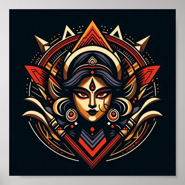 Divine Energy - Abstrakt Durga Poster (Framsidan)