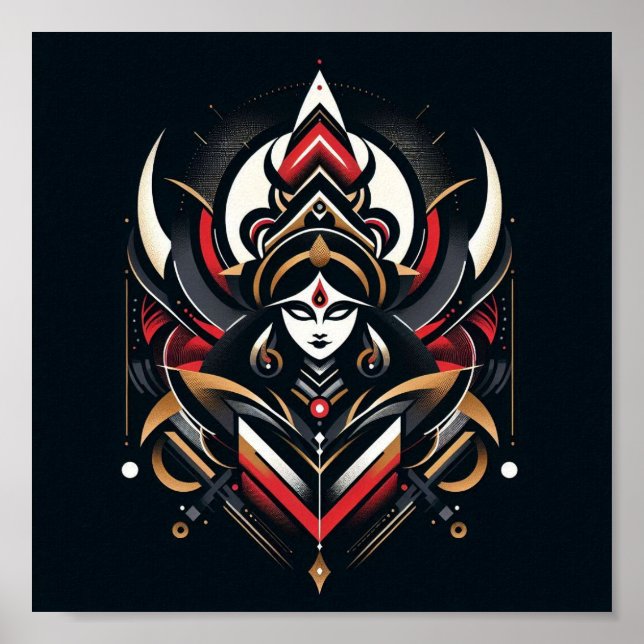 Divine Energy - Abstrakt Durga Poster (Framsidan)