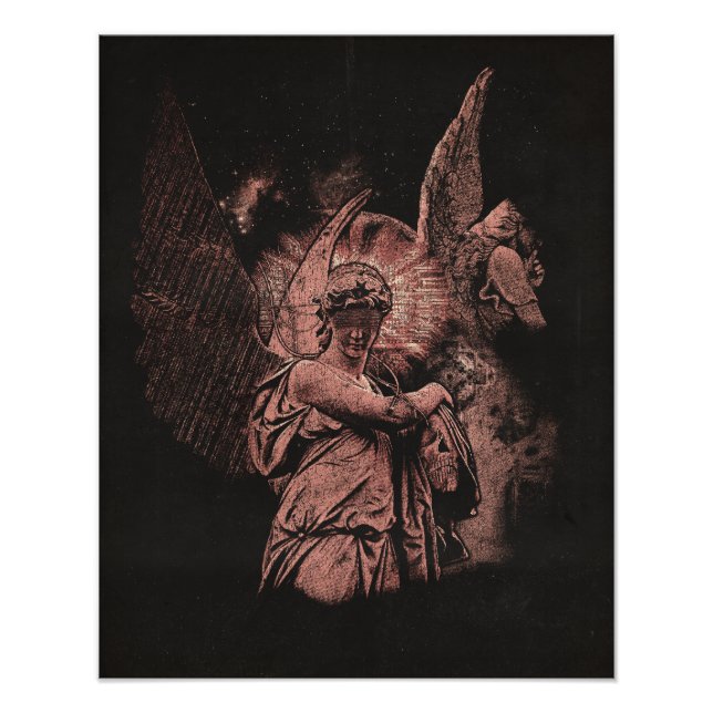 Divine Error - Techno-Goth Streetwear Design Fototryck (Framsidan)