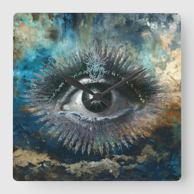 Divine Eye Wall Clock Fyrkantig Klocka (Framsida)