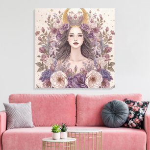 Divine Feminine Boho Väggkonst Sakral Canvastryck