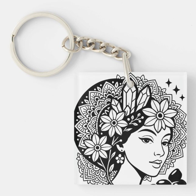 Divine Feminine Mandala Art Blommigt Crystal Godde (Framsidan)