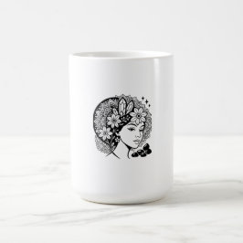 Divine Feminine Mandala Art Blommigt Crystal Godde Kaffemugg