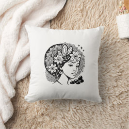 Divine Feminine Mandala Art Blommigt Crystal Godde Kudde