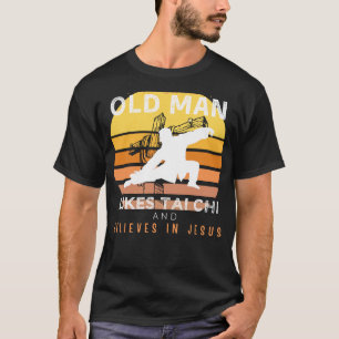 Divine Flow: Grumpy Old Mans Jesus Lugn i Tai Chi T Shirt