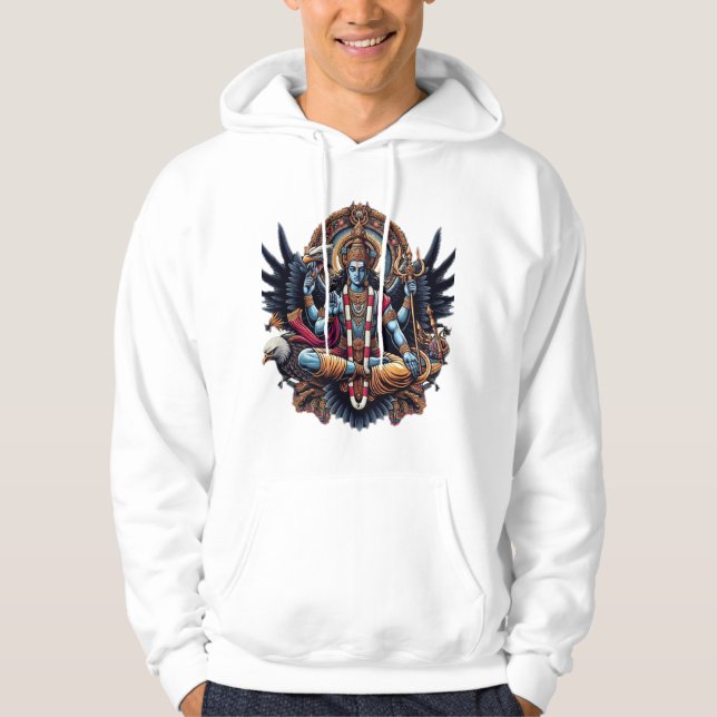 "Divine Guardian: Vishnu and Garuda" Hoodie (Framsida)