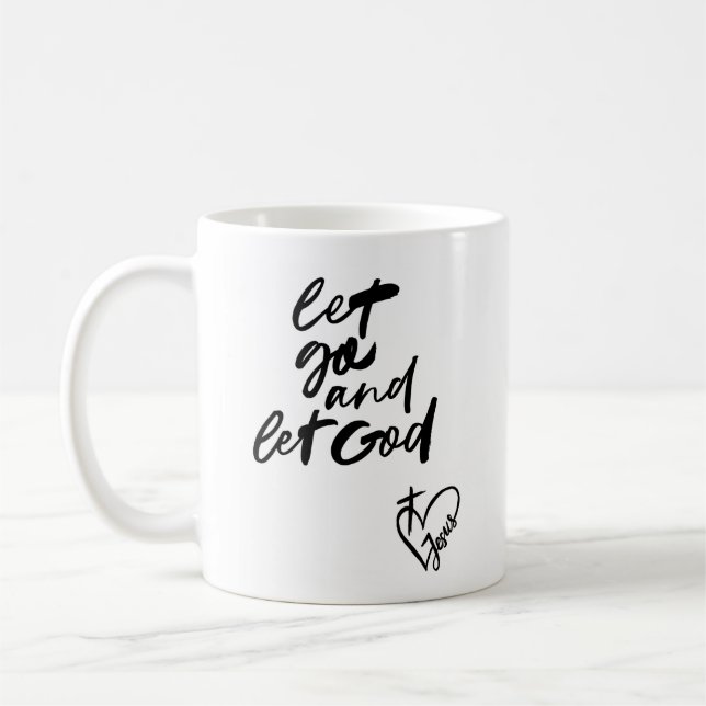 "Divine Guidance: Let Go and Let God Coffee" Kaffemugg (Vänster)