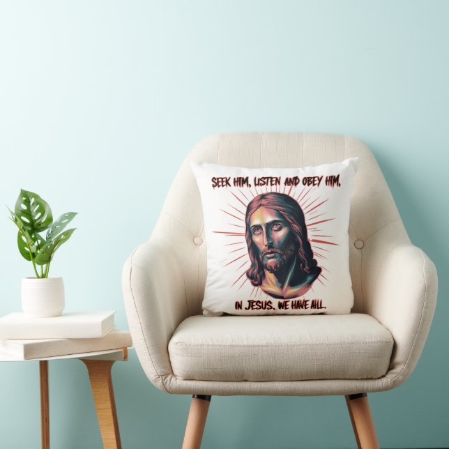 Divine Guidance: Seek, Lyssna, Obey Kudde (Stol)
