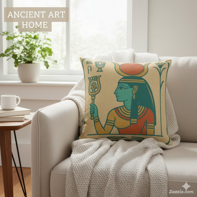 Divine Hathor Egyptian Art & Symbols Kudde (Skapare uppladdad)