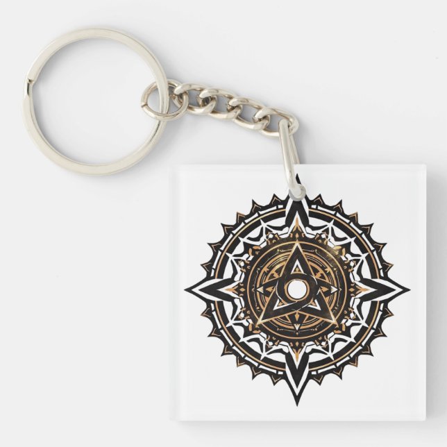 Divine Helig Mandala - Black & Guld Trishul (Framsidan)
