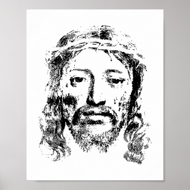 Divine Jesus Porträtt - A Timless Representation Poster (Framsidan)