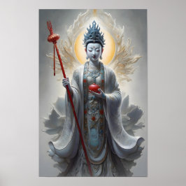 Divine Kannon Bodhisattva Poster med Radiant Aura