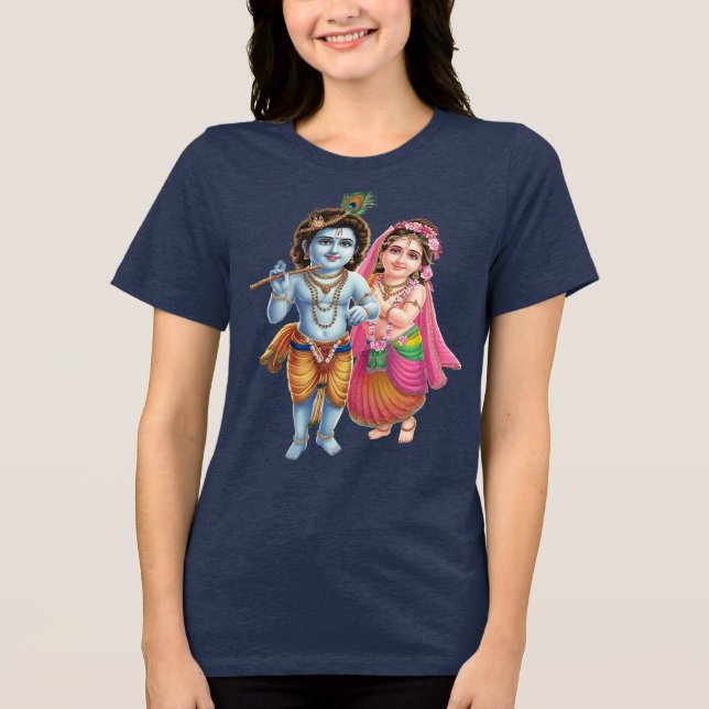 Divine Kärlek: Radha Krishna T Shirt (Framsida)