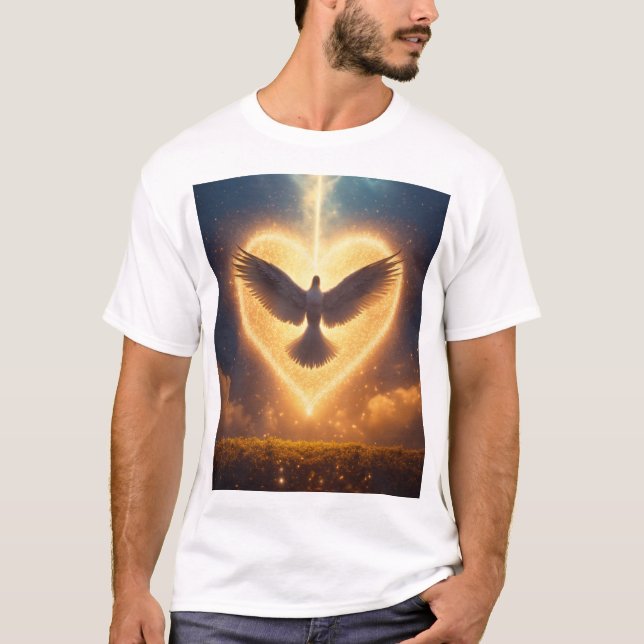 "Divine Kärlek: The Heliga Spirit's Radiance" T Shirt (Framsida)