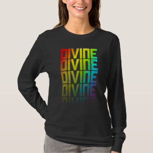 Divine Lgbtq+ Rainbow Gay pride Text Fade Graphic T Shirt