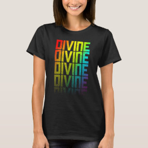Divine Lgbtq+ Rainbow Gay pride Text Fade Graphic T Shirt