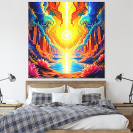 Divine Light City Awakening Canvastryck