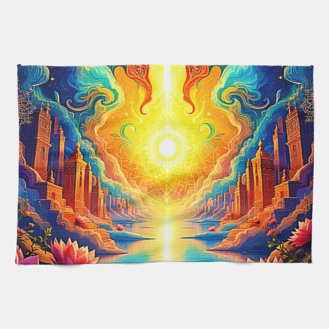 Divine Light City Awakening Kökshandduk (Horisontell)
