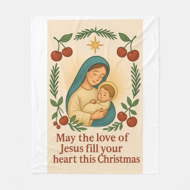 Divine Love Christmas Blanket – Baby Jesus  Fleecefilt (Framsidan)