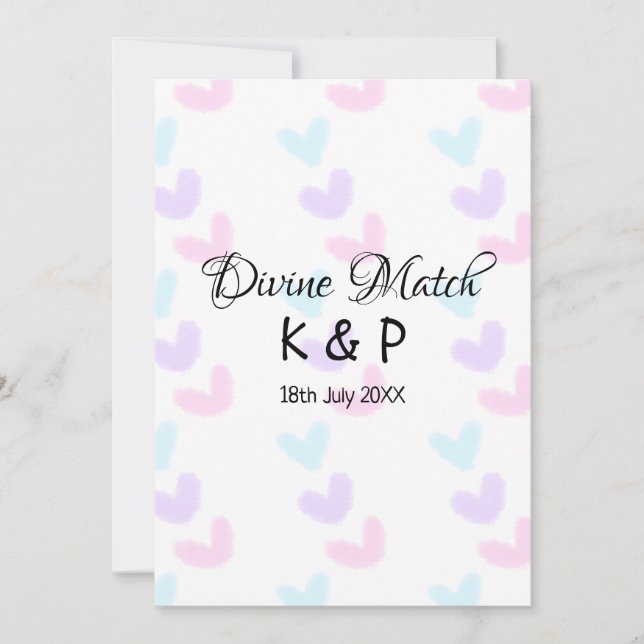Divine match add par namn brev mönster inbjudningar (Framsida)