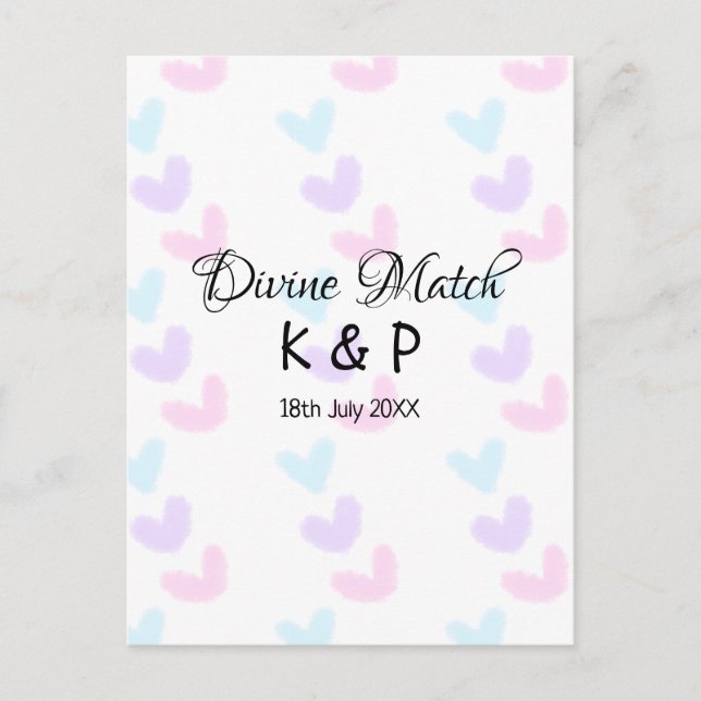 Divine match add par namn brev mönster vykort (Framsida)