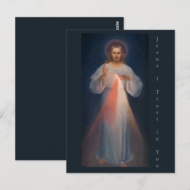 Divine Mercy av Kazimierowski Eugene Vykort (Fram/baksida)