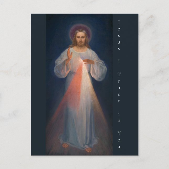 Divine Mercy av Kazimierowski Eugene Vykort (Framsida)