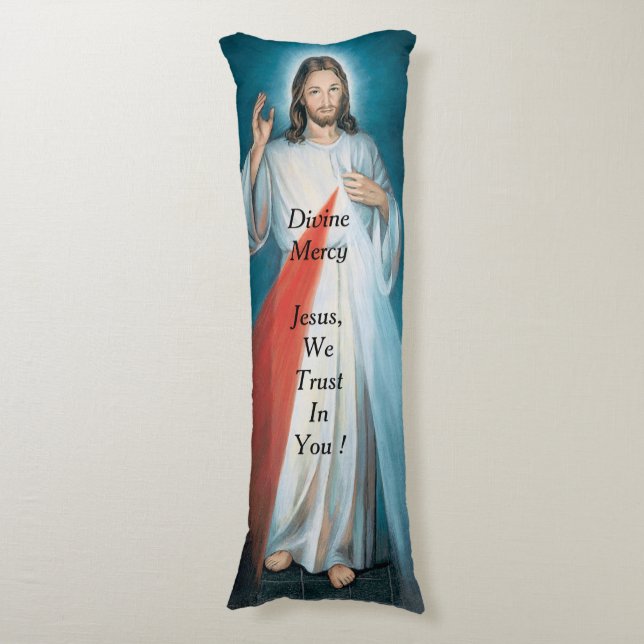 Divine Mercy Body Pillow Kroppskudde (Framsidan Vertikal)