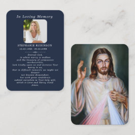 Divine Mercy Catholic Jesus Funeral Prayer Card Visitkort