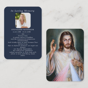 Divine Mercy Catholic Jesus Funeral Prayer Card Visitkort