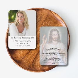 Divine Mercy Catholic Jesus Funeral Prayer Card Visitkort
