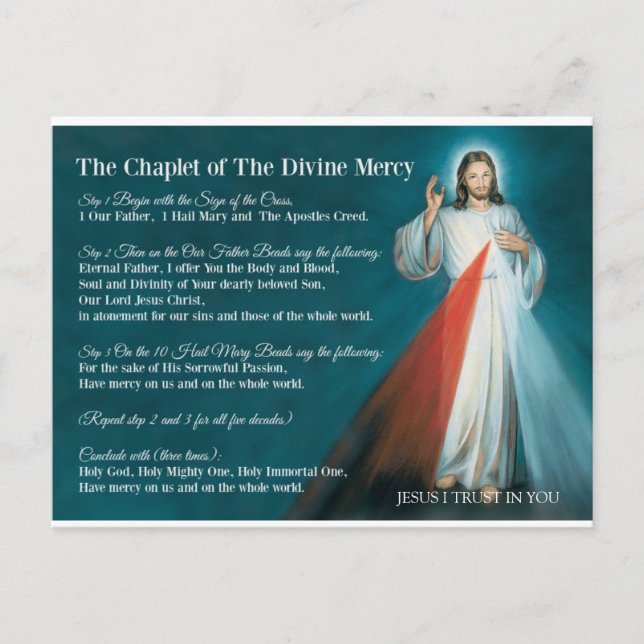 DIVINE MERCY CHAPLET PRAYER VYKORT (Framsida)