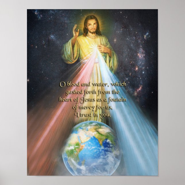 Divine Mercy Devotional Image. Poster (Framsidan)
