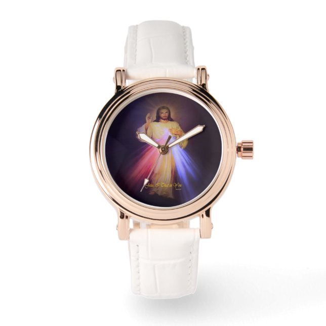 Divine Mercy Guld Armbandsur (Framsida)