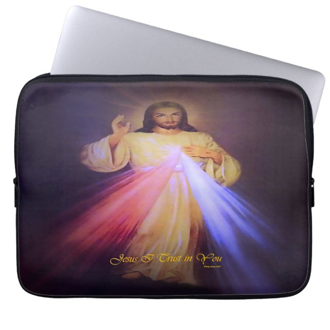 Divine Mercy Guld Laptop Fodral (Framsidan)