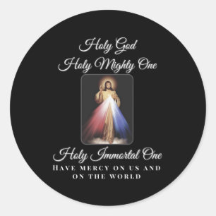 Divine Mercy Heliga God Heliga Mighty One Prayer C Runt Klistermärke