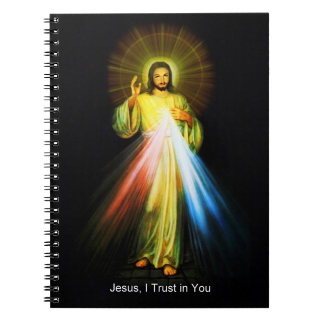Divine Mercy Jesus bärbara dator Anteckningsbok Med Spiral (Framsidan)