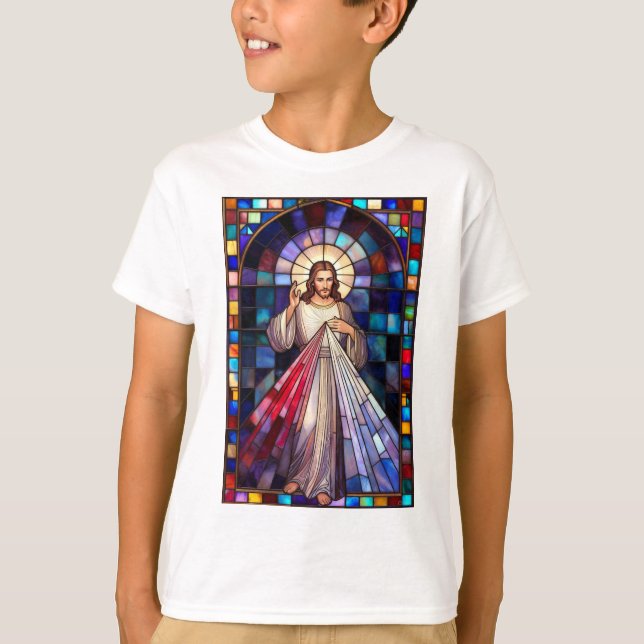 Divine Mercy Jesus Barntröja T Shirt (Framsida)