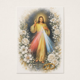 Divine Mercy Jesus Elegant Catholic Wedding Prayer Visitkort