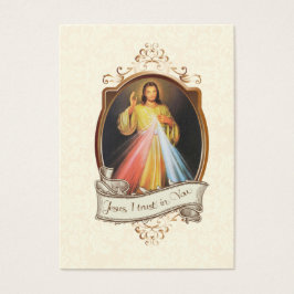 Divine Mercy Jesus Elegant Catholique Bröllop Pray Visitkort