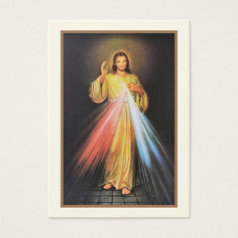 Divine Mercy Jesus Elegant Catholique Bröllop Pray Visitkort
