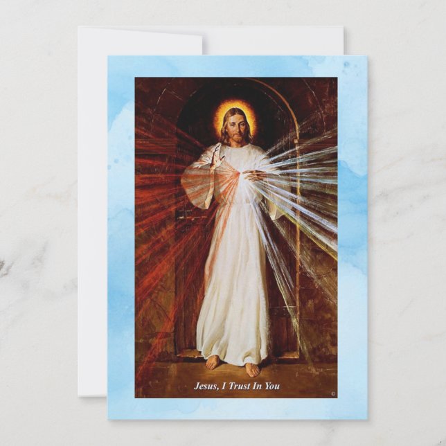 Divine Mercy Jesus Flat Encouragement Card (Framsida)