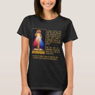Divine Mercy Jesus Image Chaplet Novena Prayer Cat T Shirt