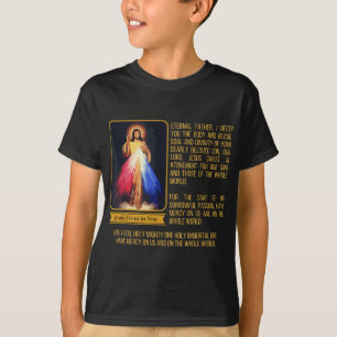 Divine Mercy Jesus Image Chaplet Novena Prayer Cat T Shirt
