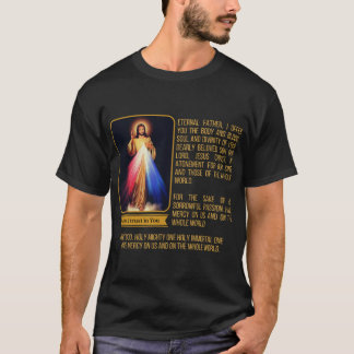 Divine Mercy Jesus Image Chaplet Novena Prayer Cat T Shirt