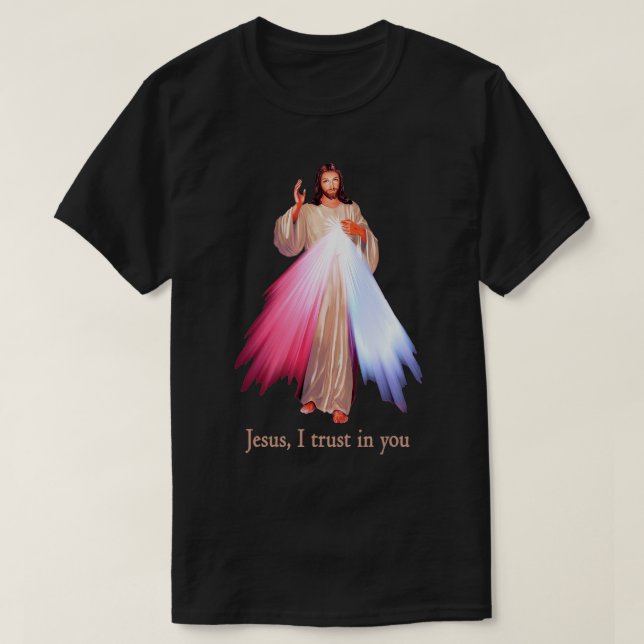 Divine Mercy Jesus jag litar på dig T-Shirt (Design framsida)