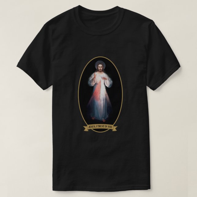 Divine Mercy Jesus jag litar på dig T Shirt (Design framsida)