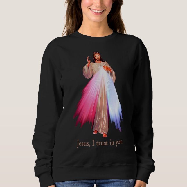 Divine Mercy Jesus jag litar på dig T Shirt (Framsida)